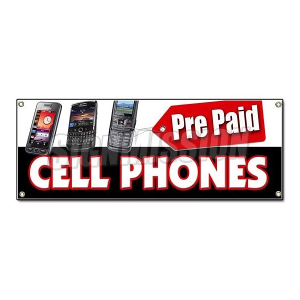 PREPAID CELL PHONES BANNER SIGN calling cards disposable long distance pre-paid